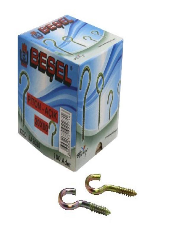 BEŞEL AÇIK PİTON VİDA 20*80 BA2080 PK:100
