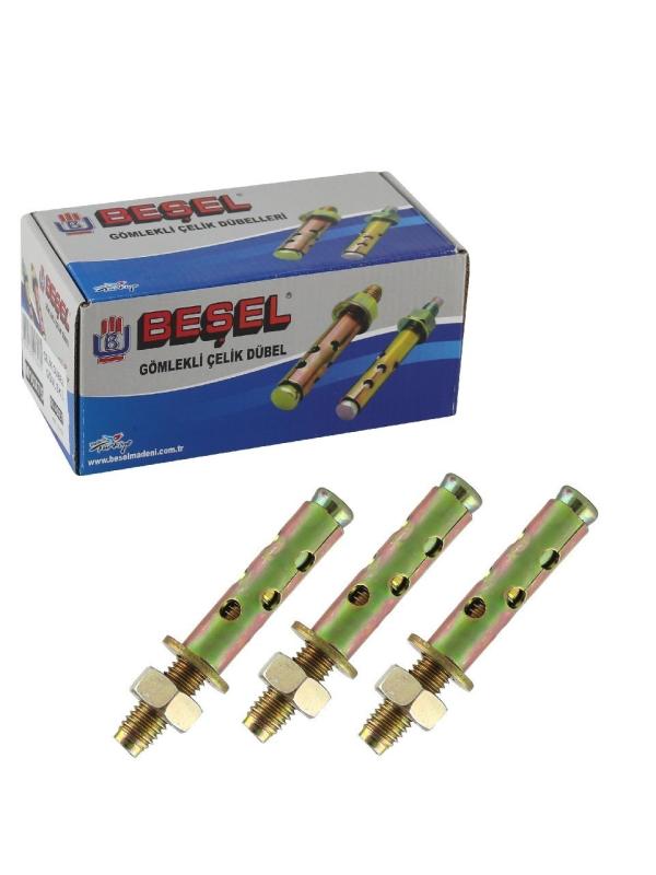 BEŞEL ÇELİK DÜBEL GÖMLEKLİ M10*85 ÇD1085