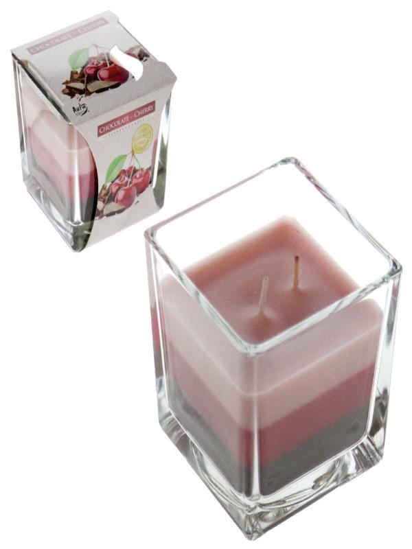 BISPOL ÇİKOLATAVİŞNE KOKULU KARE BARDAK MUM SNK80-104