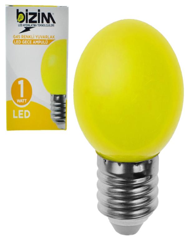 BİZİM 1W YUVARLAK GECE AMPULÜ SARI