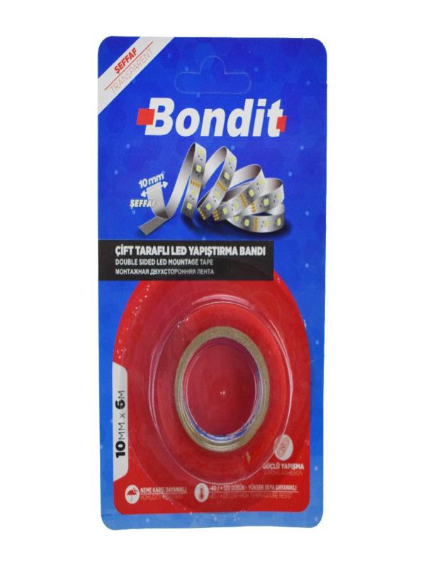 BONDİT ÇİFT TARAFLI LED YAPIŞTIRMA BANT 10MM*6M 010610
