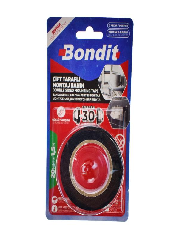 BONDİT ÇİFT TARAFLI MONTAJ BANT 1,5MT*20MM BNMD2015
