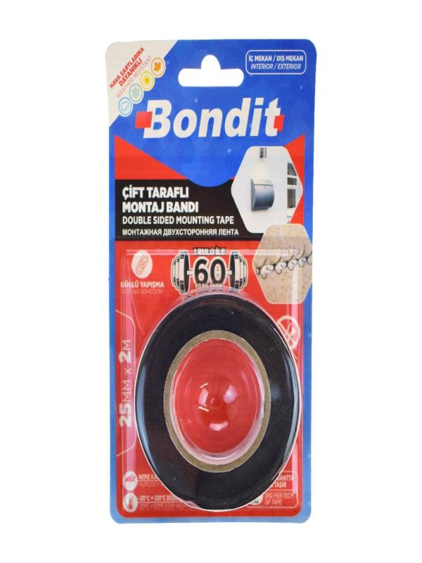 BONDİT ÇİFT TARAFLI MONTAJ BANT 2MT*25MM BNMD2520