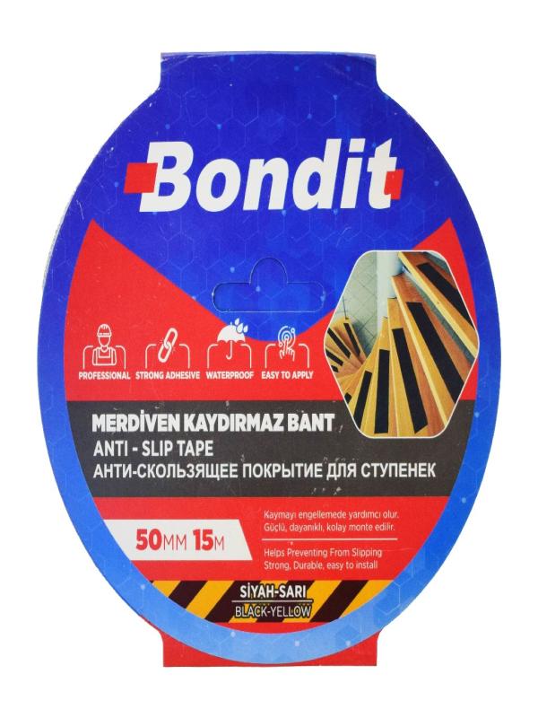 BONDİT MERDİVEN KAYDIRMAZ BANT 50MM*15MT SARI-SİYAH 5015S