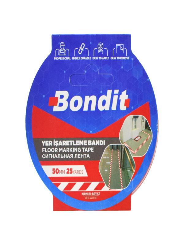 BONDİT YER İŞARETLEME BANT KIRMIZI BEYAZ 50MM*25YRD BNY5025K