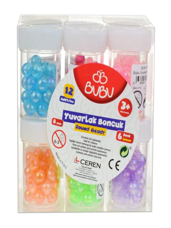 BU-BU YUVARLAK BONCUK 6 RENK 8 MM BN0001