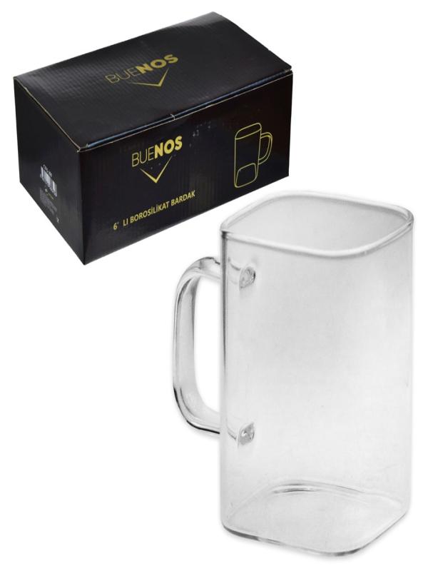 BUENOS BOROSİLİKAT KUPA BARDAK 6 LI CTFG-209