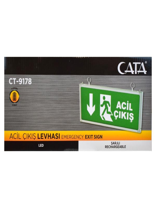 CATA CT-9178 ACİL ÇIKIŞ LEVHASI LEDLİ 3 SAAT AKÜLÜ