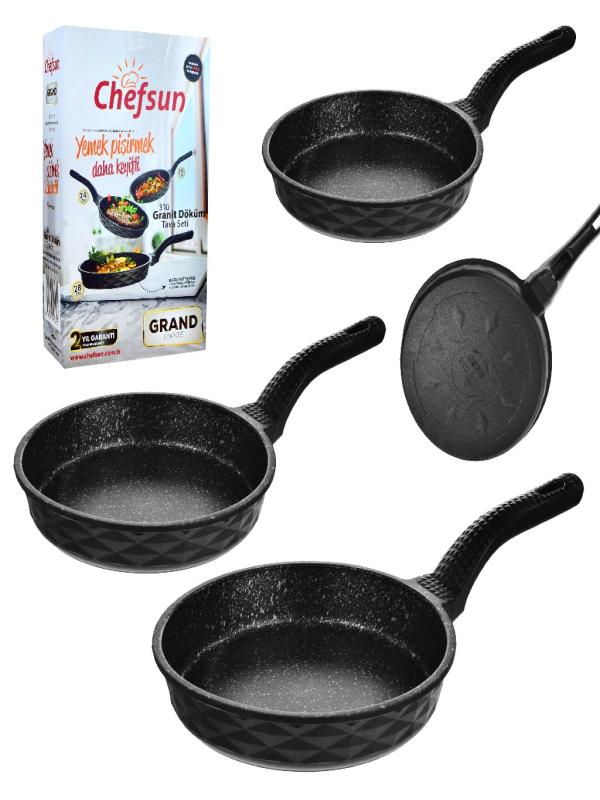 CHEFSUN GRAND SERİES 3 LÜ DÖKÜM TAVA SET