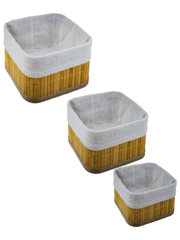 ÇLK BAMBU KARE 3 LÜ ORGANİZER SEPET 1050
