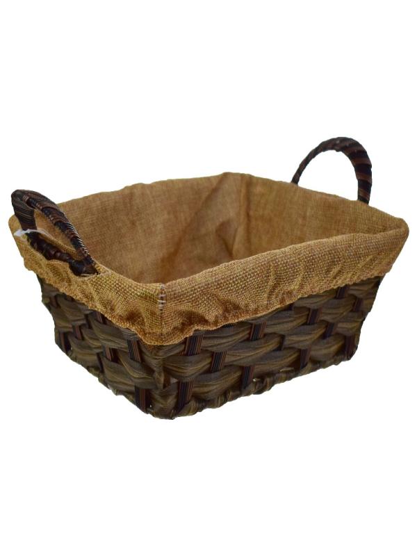 ÇLK DİKDÖRTGEN KUMAŞLI HASIR SEPET 24*25*8,5 1045