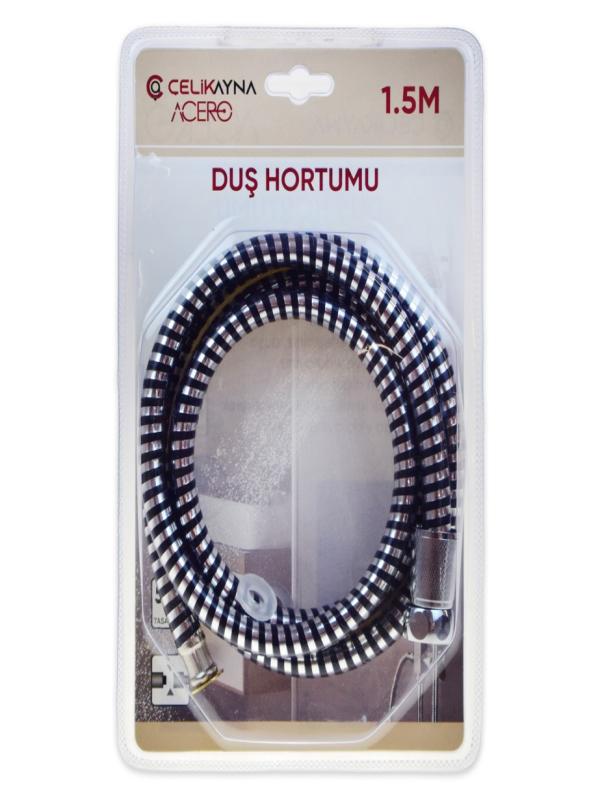 ÇLK SİYAH KROM PLASTİK DUŞ HORTUMU 30162