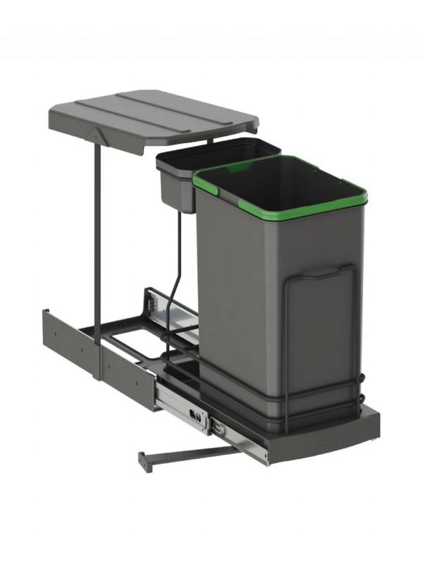 ÇLK TELESKOPİK RAYLI ÇÖP KOVASI 16+1 LT ANTRASİT 20228