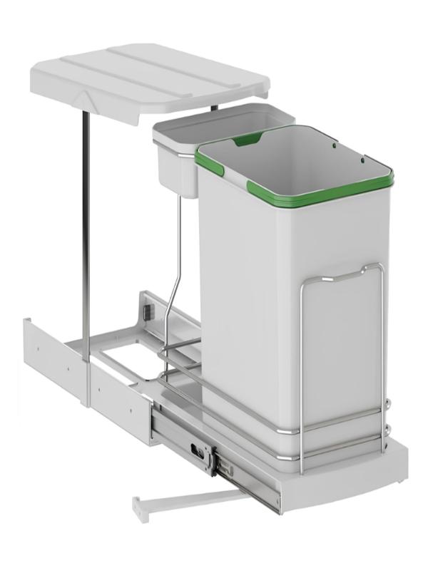 ÇLK TELESKOPİK RAYLI ÇÖP KOVASI 16+1 LT GRİ 20227