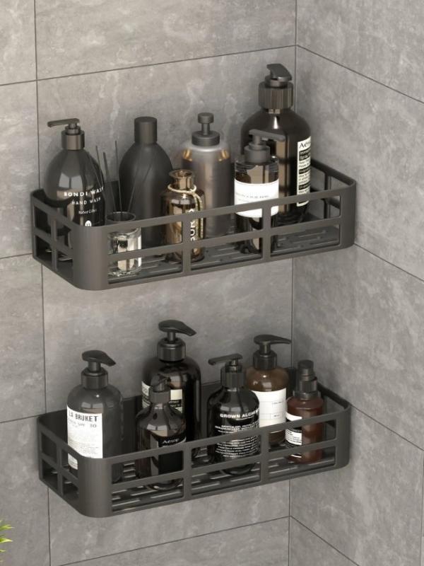 ÇLK TİNY BANYO DUŞ RAFI 2 Lİ YAPIŞKANLI SİYAH 20392