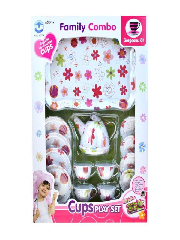 CNM KUTULU METAL TEPSİLİ ÇAY SETİ 9798-13