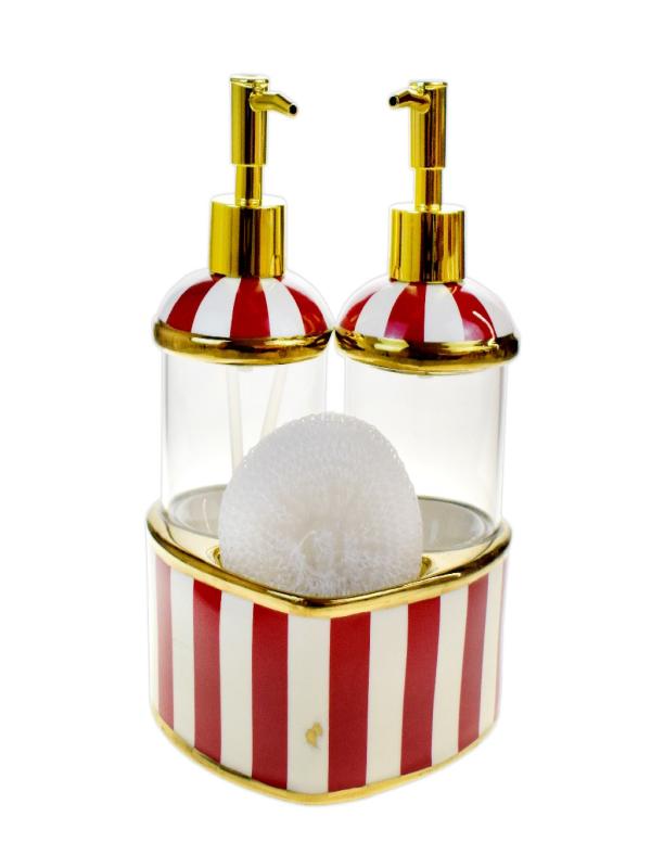 CNS PORSELEN 2 Lİ CAM SÜNGERLİ SABUNLUK CNS-4824