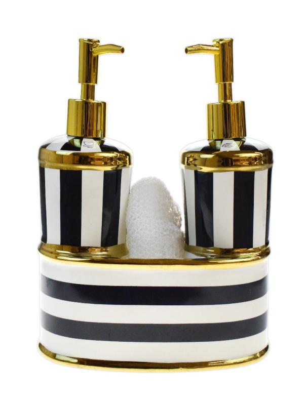 CNS PORSELEN 2 Lİ SÜNGERLİ SIVI SABUNLUK GOLD CNS-4823