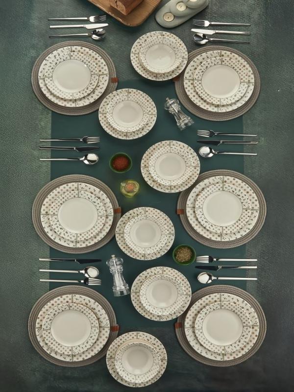 COOKER PORSELEN DİJİTAL BASKILI YEMEK TAKIMI 24 PRÇ CKR4214