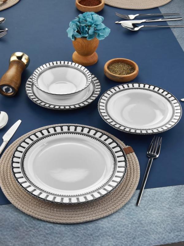 COOKER PORSELEN DİJİTAL BASKILI YEMEK TAKIMI 24 PRÇ CKR4238