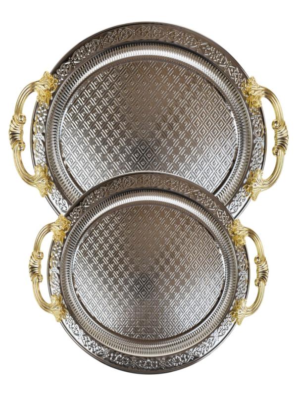 DALGIÇ OVAL ZERAFET TEPSİ 2 Lİ GÜMÜŞ 2019N