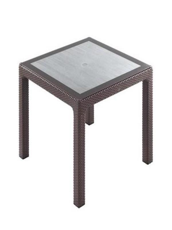 DAYSTONE COMFORT RATTAN CAMLI MASA KAHVE 90*90