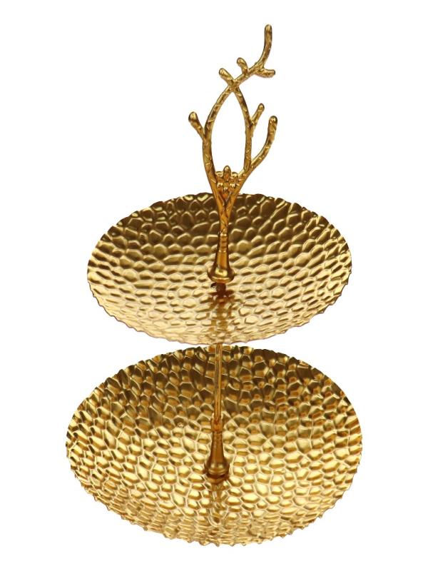 DEKORATİF METAL 2 KATLI SUNUMLUK