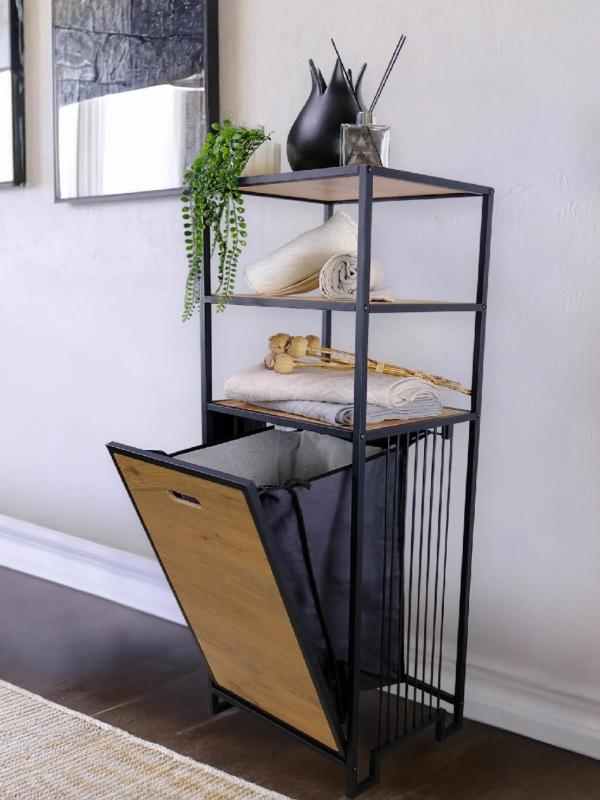 DİGİTHOME METAL KİRLİ SEPETLİ 3 RAFLI BANYO DÜZENLEYİCİ MRS-008