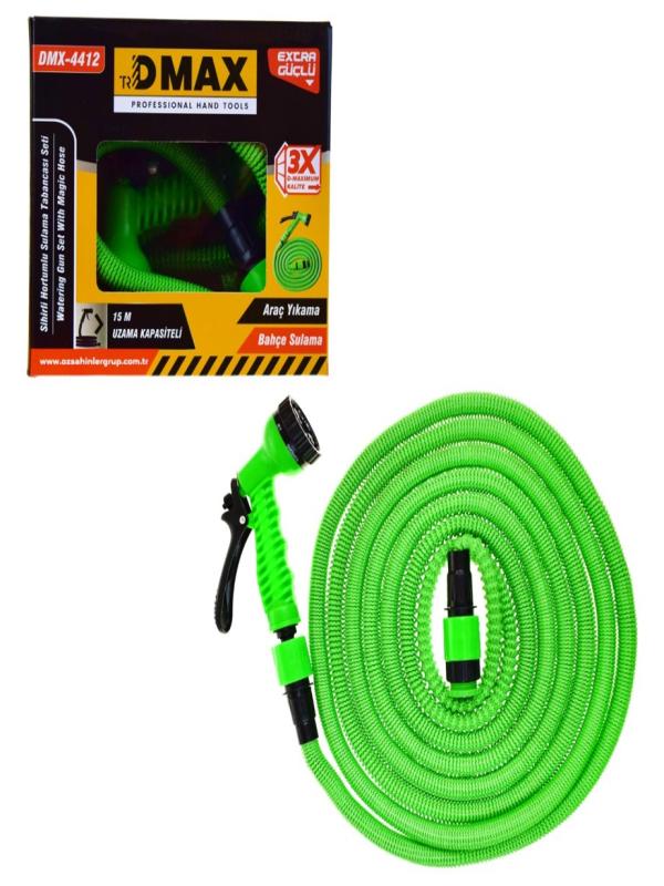 DMAX SİHİRLİ HORTUMLU SULAMA TABANCA SET 15MT 4412