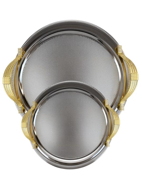 DNS İNCİ DESEN OVAL 2 Lİ TEPSİ SETİ LÜX MS-2013 G