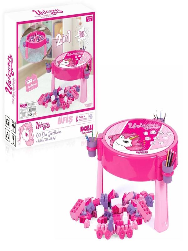 DOLU UNICORN 100 PRÇ BLOKLU AKTİVİTE MASASI MONTAJ 2572