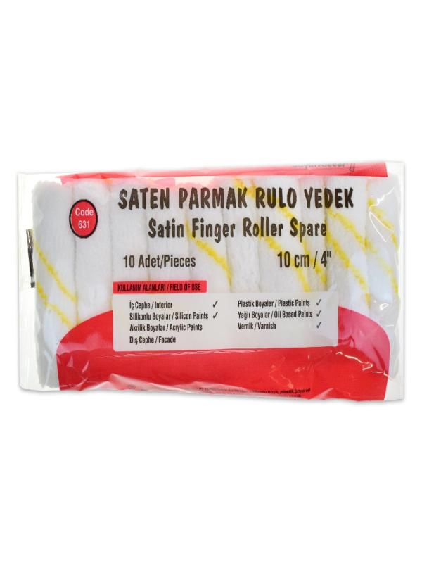 DUYAR SATEN PARMAK RULO YEDEK 10CM 10 LU 631