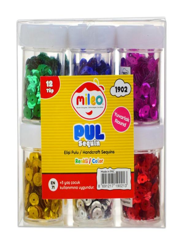 ELİŞİ PULU KARIŞIK RENKLER 6 GR TÜP YUVARLAK 1902