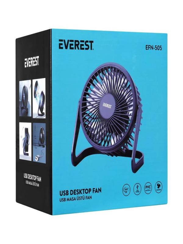 EVEREST EFN-505 MASA ÜSTÜ MAVİ USB FAN