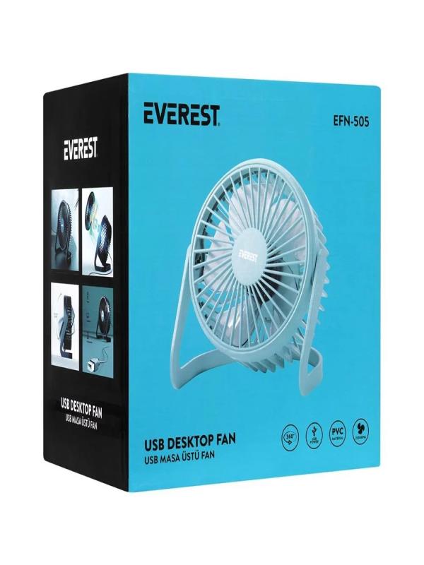 EVEREST EFN-505 MASA ÜSTÜ TURKUAZ USB FAN