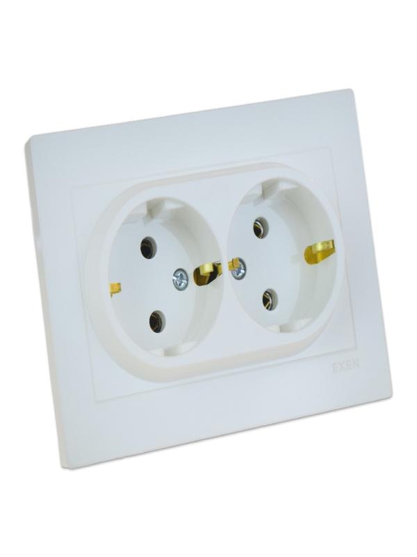 EXEN KARELL İKİLİ TOPRAKLI PRİZ BEYAZ