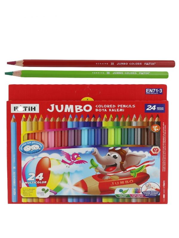 FATİH JUMBO KURUBOYA KALEMİ 24 RENK TAM BOY