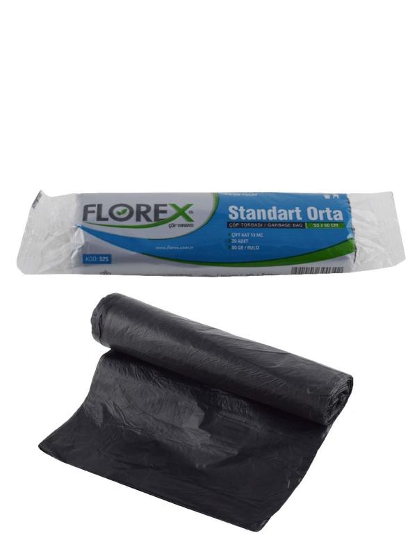 FLOREX STANDART ORTA ÇÖP POŞETİ KOD:525 (55X60 80GR)