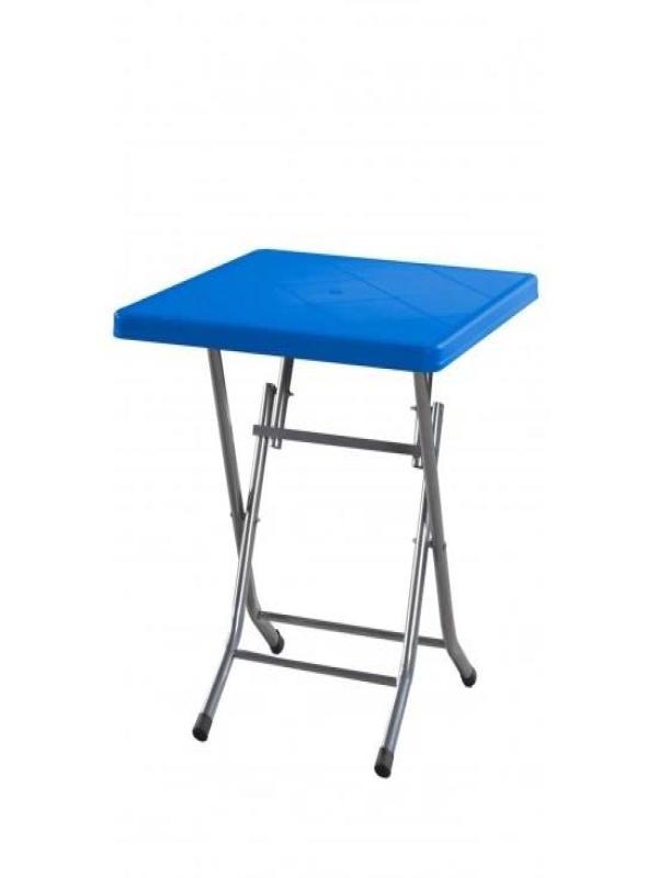 FLORYA METAL AYAK PLASTİK MASA MAVİ 80*80