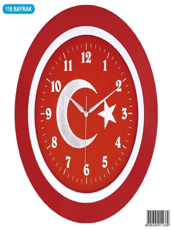 GALAXY BAYRAK  BASKILI DUVAR SAAT 116