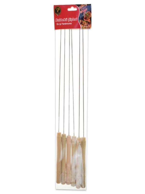 GOLD ŞAHİN AHŞAP SAP 6 LI BARBEKÜ ŞİŞ GLD-930