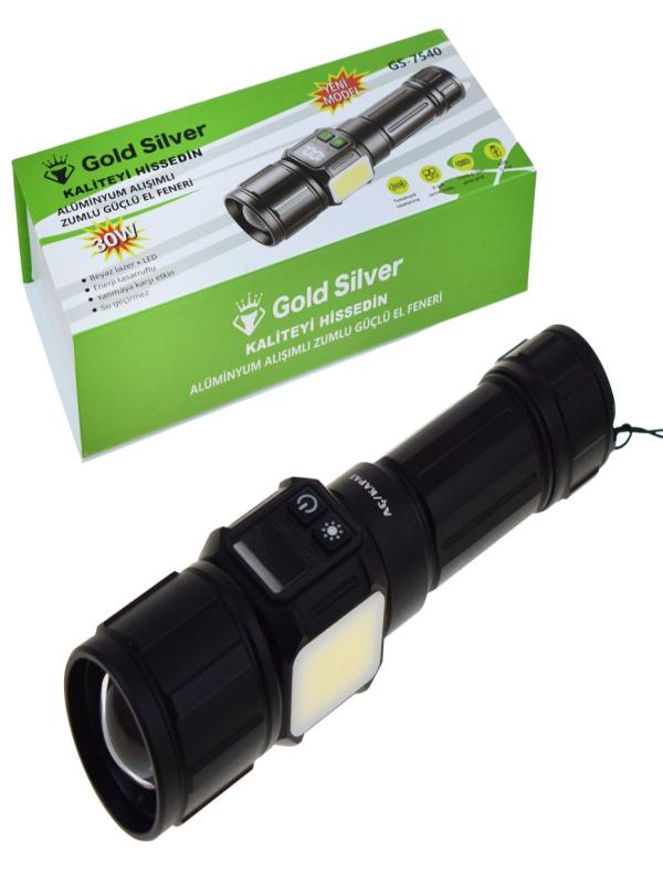 GOLD SİLVER ŞARJLI FENER 30W GS-7540