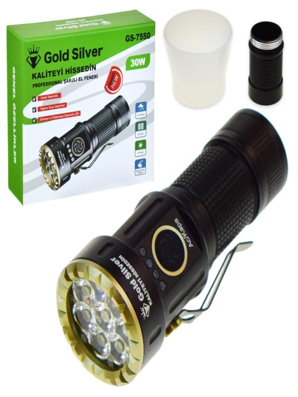 GOLD SİLVER ŞARJLI FENER 30W GS-7550