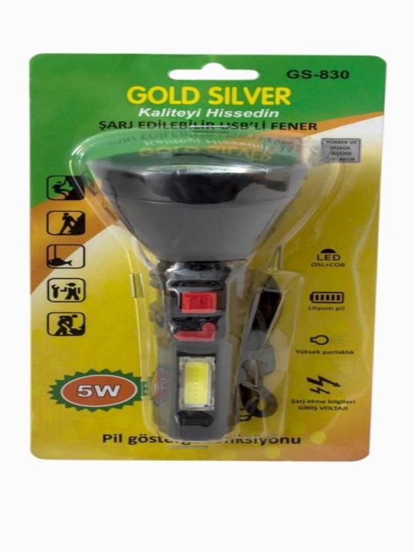 GOLD SİLVER ŞARJLI FENER GS-830