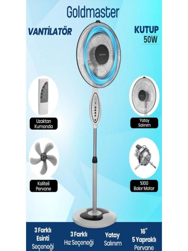 GOLDMASTER KUTUP AYAKLI VANTİLATÖR GM-7922
