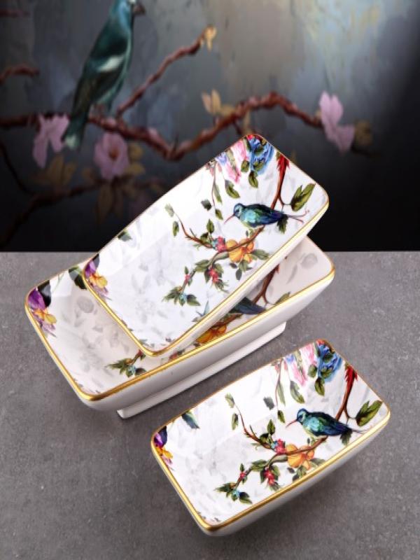 GÖNÜL FLORE 3LÜ KAYIK TABAK G4431