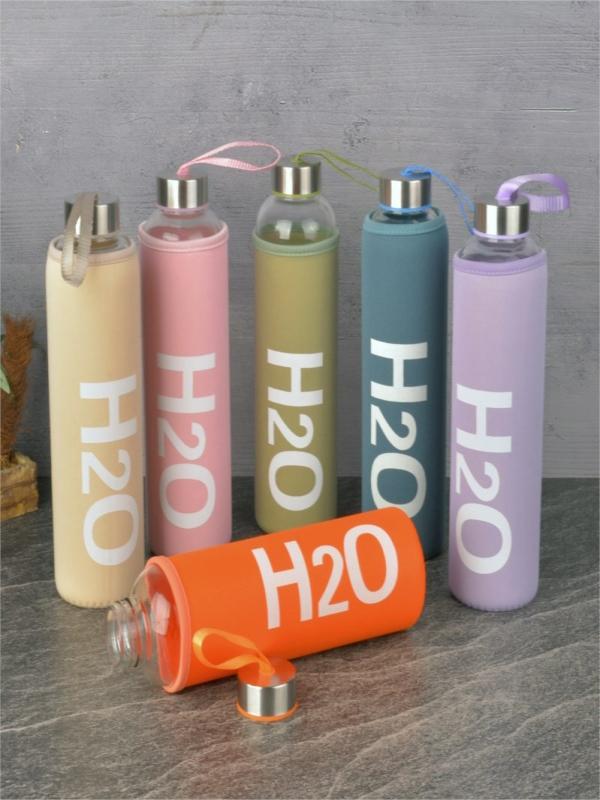 H2O DERİ KILIFLI 600 ML CAM MATARA H2O87610