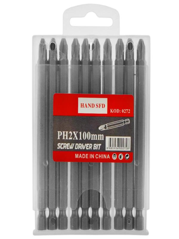 HAND SFD PH2*100MM BİTS TORNAVİDA UCU 272 10LU