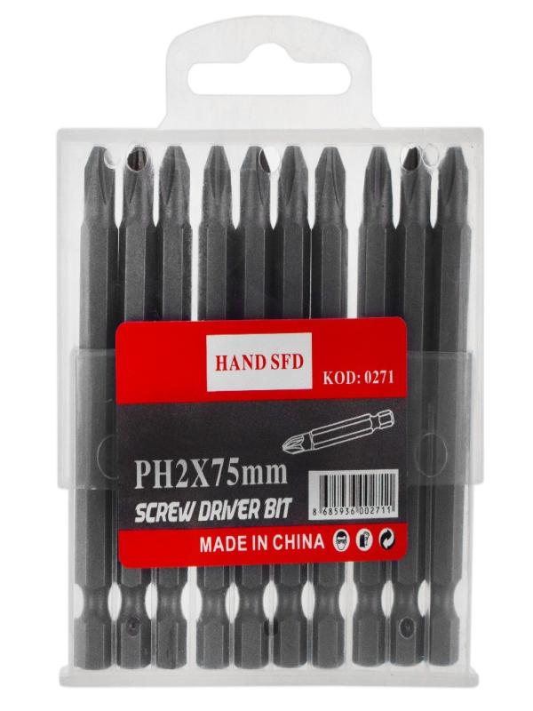 HAND SFD PH2*75MM BİTS TORNAVİDA UCU 271 10LU