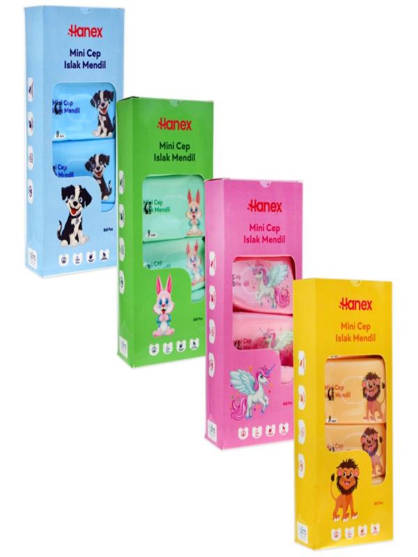 HANEX MİNİ ISLAK CEP MENDİL 8 Lİ